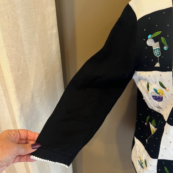 Terrazzo Women's Embellished Cocktail Cardigan, Beads sequins, Size Medium - Picture 7 of 12